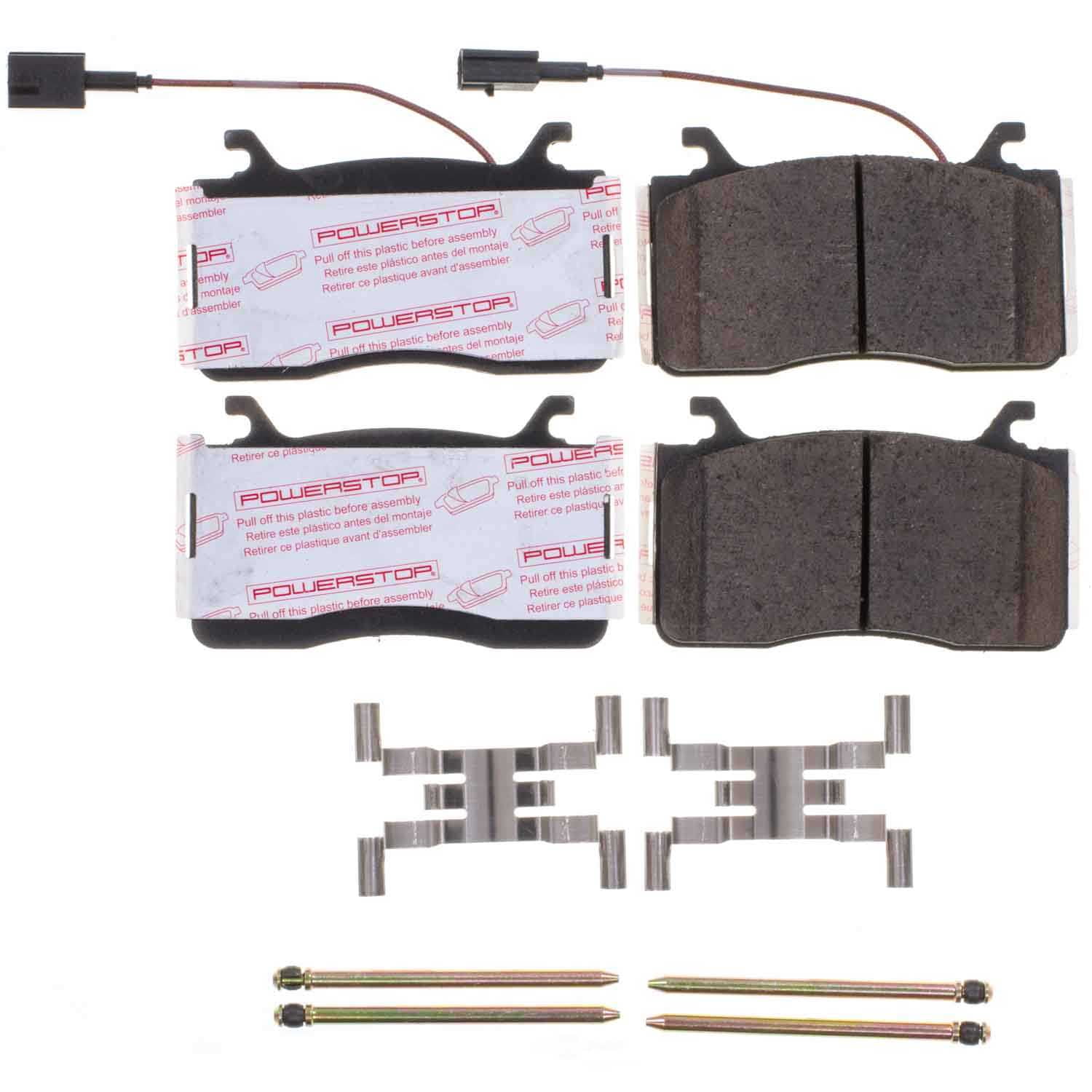 PowerStop NXE-2052 Next Gen Euro Carbon Fiber-Ceramic Brake Pads with Hardware Kit