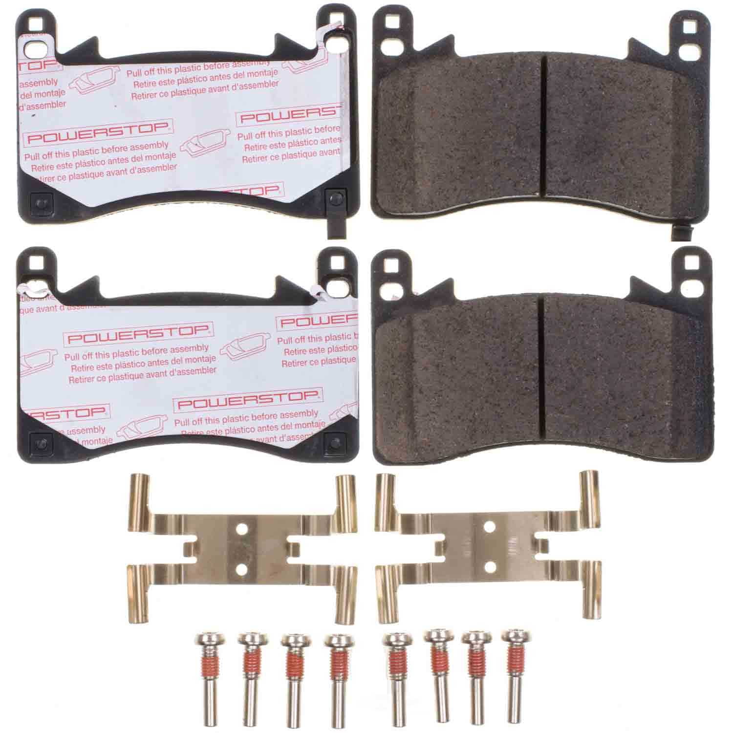 PowerStop NXT-2418 Next Gen Carbon Fiber-Ceramic Brake Pads with Hardware Kit