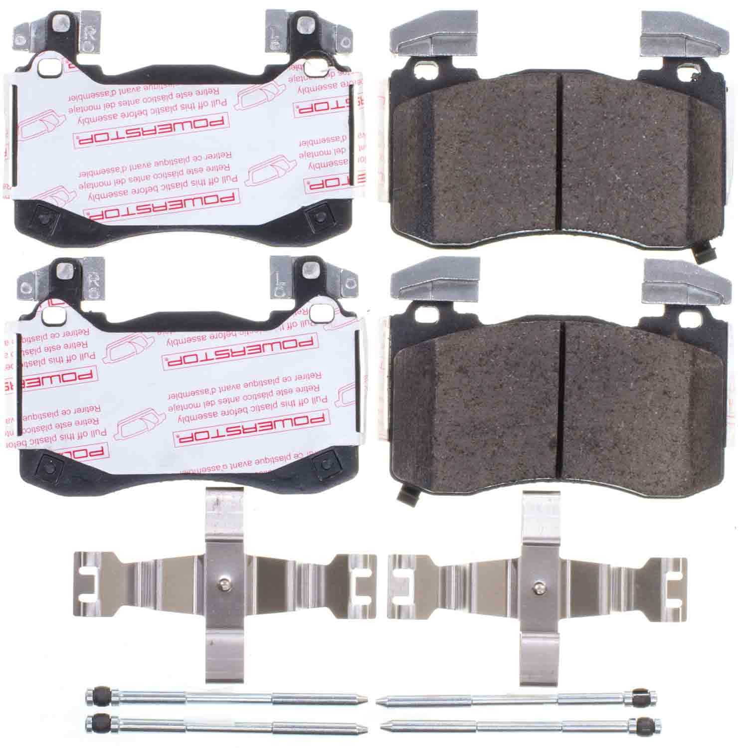 PowerStop NXT-6012 Next Gen Carbon Fiber-Ceramic Brake Pads with Hardware Kit