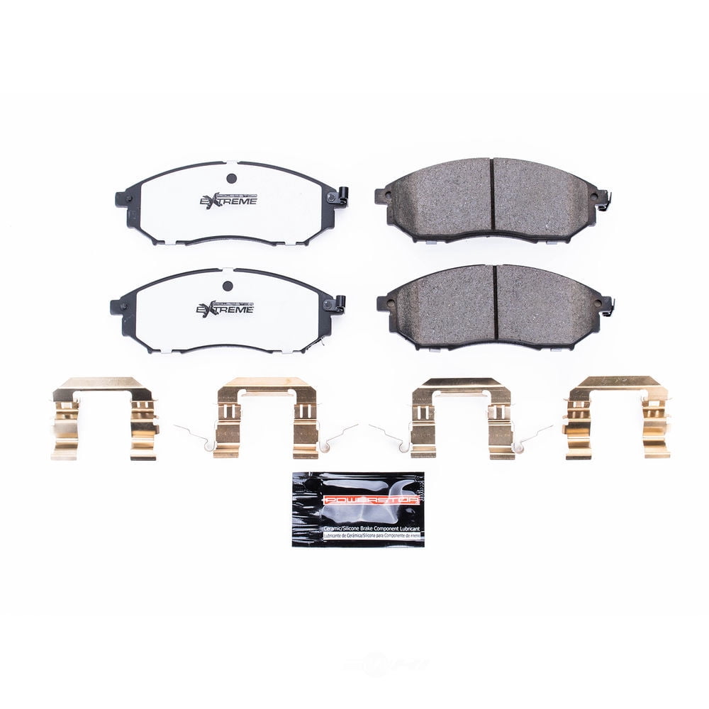 Power Stop Z26-888 Brake Pads Z26 Street Warrior Carbon Fiber-Ceramic with Hardware Performance
