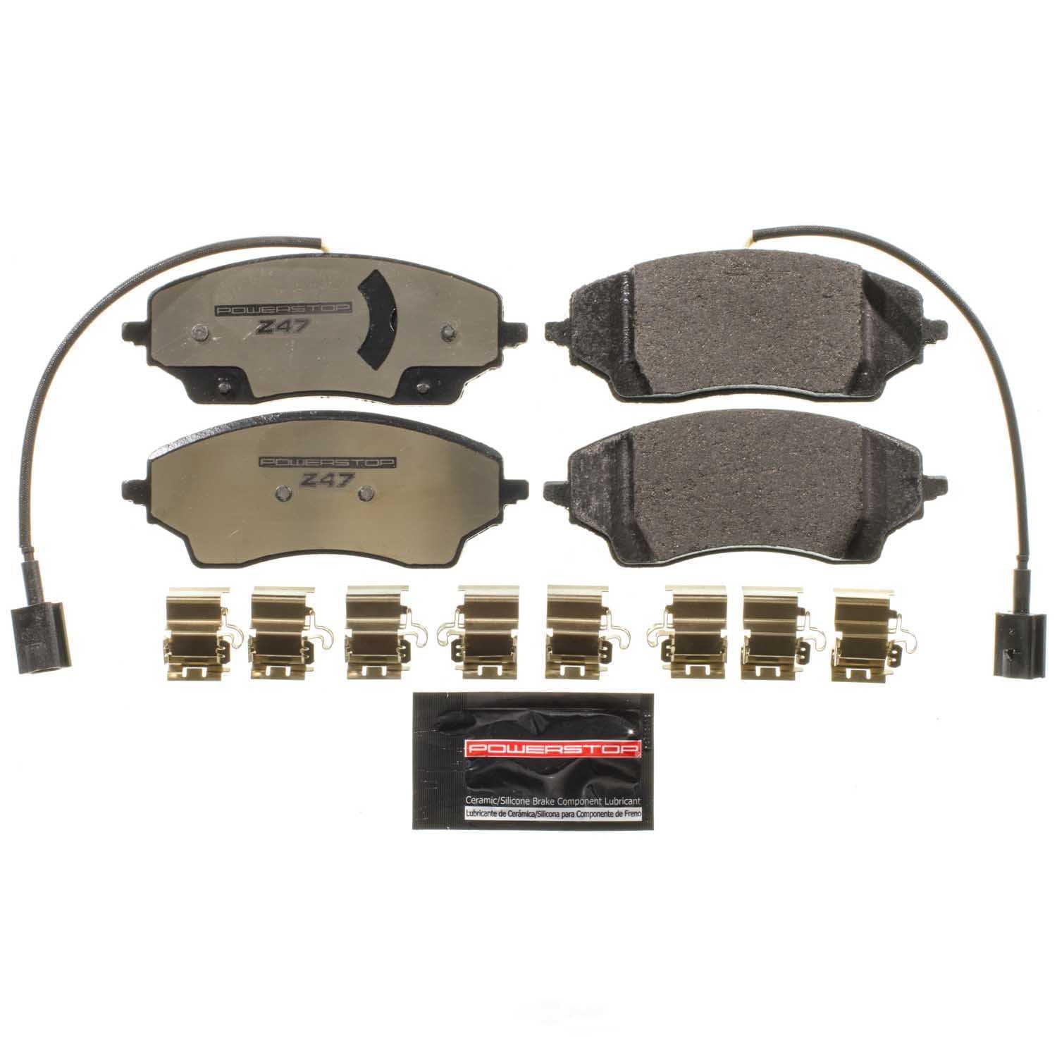 PowerStop Z47-2467 Z47 MD and Fleet Carbon-Fiber Semi-Met Brake Pads with Hardware Kit