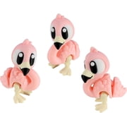 PowerTRC 3D Printed Articulated Flamingo Fidget Toy 3 Pack   Flexible Cute Animal Desk Decor, Adult Fidget Collectible   3D Printed in USA