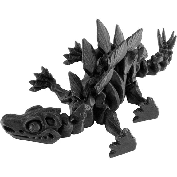 PowerTRC 3D Printed Skeleton Stegosaurus Prehistoric Collectible Articulating Dinosaur 3D Figurine Desk Decoration for Teens and Adults, Made in USA