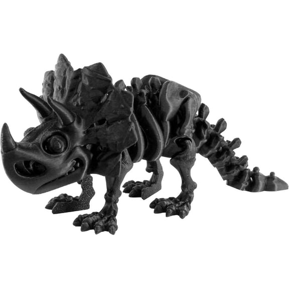 PowerTRC 3D Printed Skeleton Triceratops Prehistoric Collectible Articulating Dinosaur 3D Figurine Desk Decoration for Teens and Adults, Made in USA