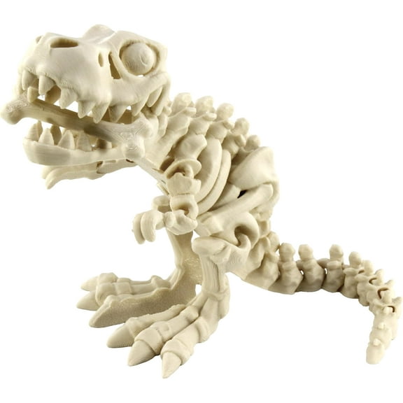 PowerTRC 3D Printed Skeleton Tyrannosaurus Rex Prehistoric Collectible Articulating Dinosaur 3D Figurine Desk Decoration for Teens and Adults, Made in USA