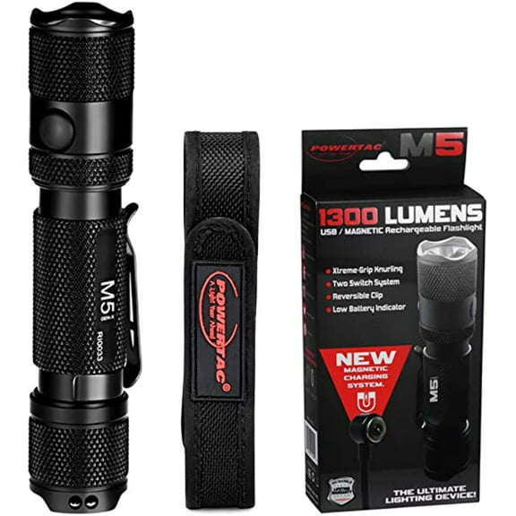 M5 - 1,300 Lumen EDC Flashlight Nylon Holster Bundle