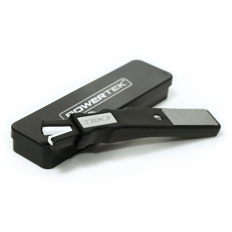 PowerTek Hockey Skate 3 in 1 Tool Ceramic Skate Sharpener | Lace Hook & Honing Stone