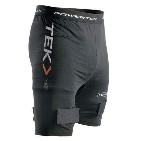 PowerTek Junior Boys Compression Fit Ice Hockey Jock Shorts, Cup & Sock Tabs