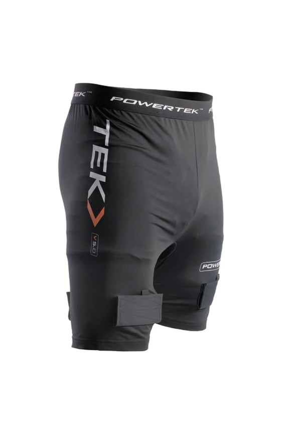 PowerTek Junior Boys Compression Fit Ice Hockey Jock Shorts, Cup & Sock Tabs