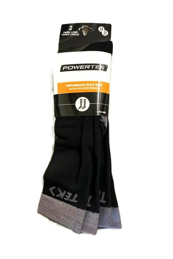 PowerTek v3.0 Hockey Compression Performance Long Skate Socks - (2) Pair Pack