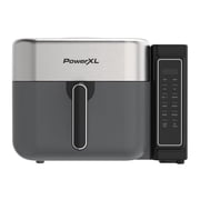 PowerXL AirMax 8-Quart Air Fryer Oven, 7 Presets, Two-Tier Cooking Rack, Digital Touch Controls, 1750W, Gray &amp; Stainless Steel