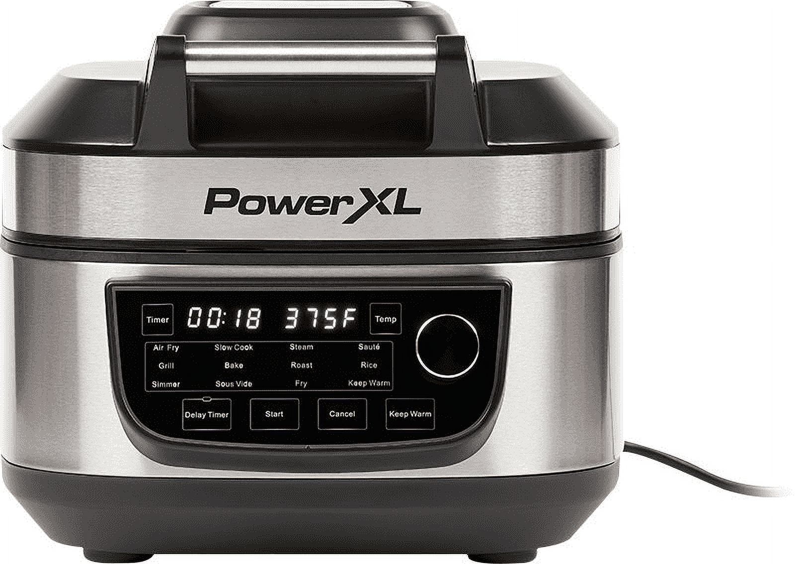 PowerXL Grill Air Fryer Combo 12-in-1 Indoor Grill, Air Fryer, Slow Cooker,  Roast, Bake, 1550-Watts, Stainless Steel Finish