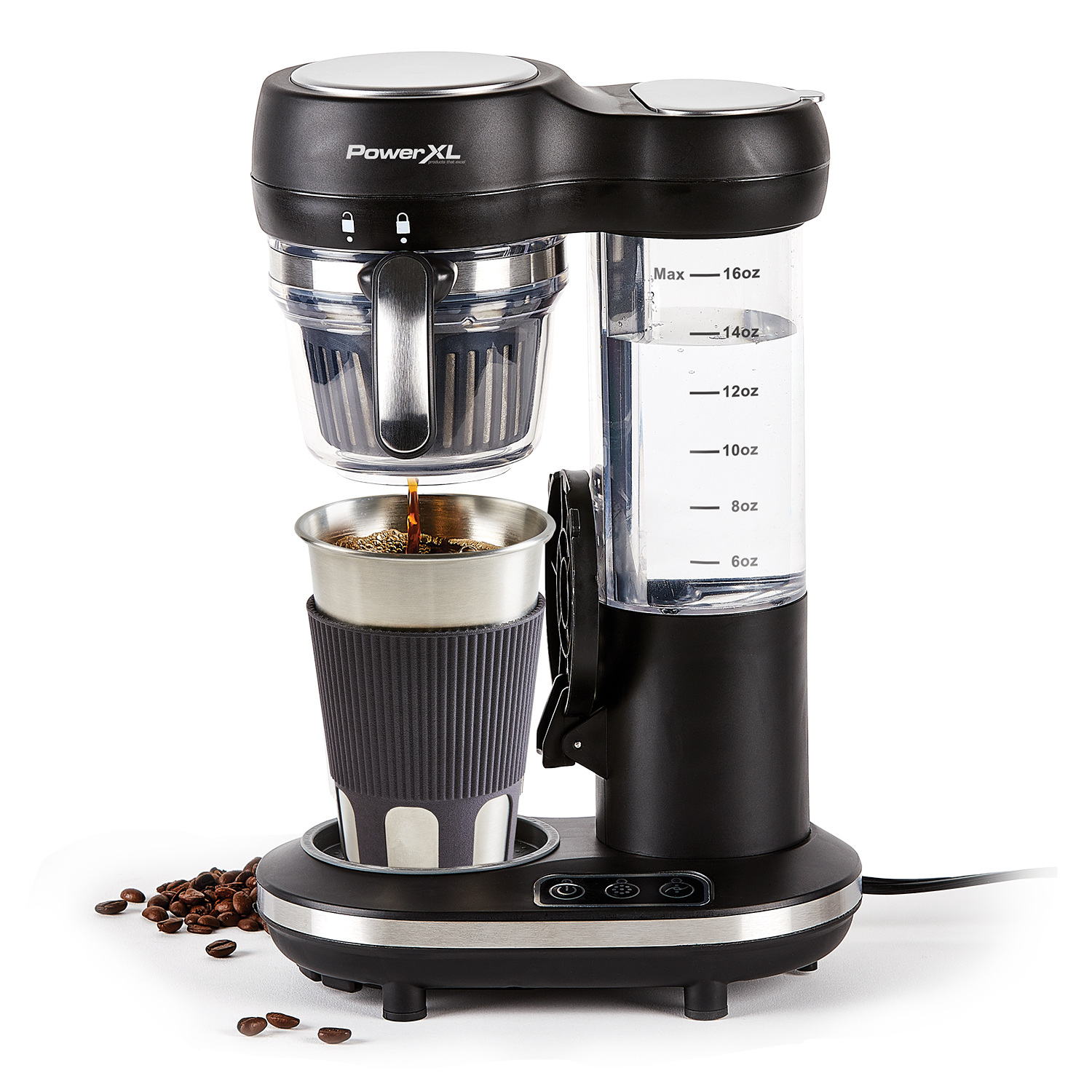 PowerXL Grind and Go Plus Coffee Maker, Automatic Single-Serve Coffee Machine with 16-Oz - image 1 of 6
