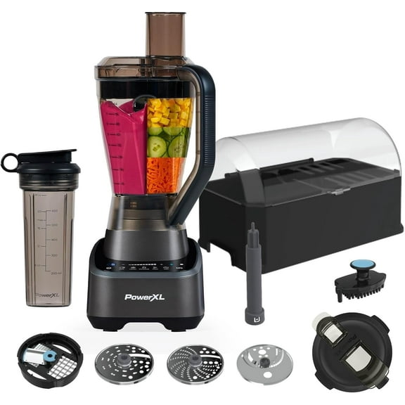 PowerXL SensiMax 1500W Smart Blending System with 72oz Jar & Food Processor Kit, BL7019-3MPTV