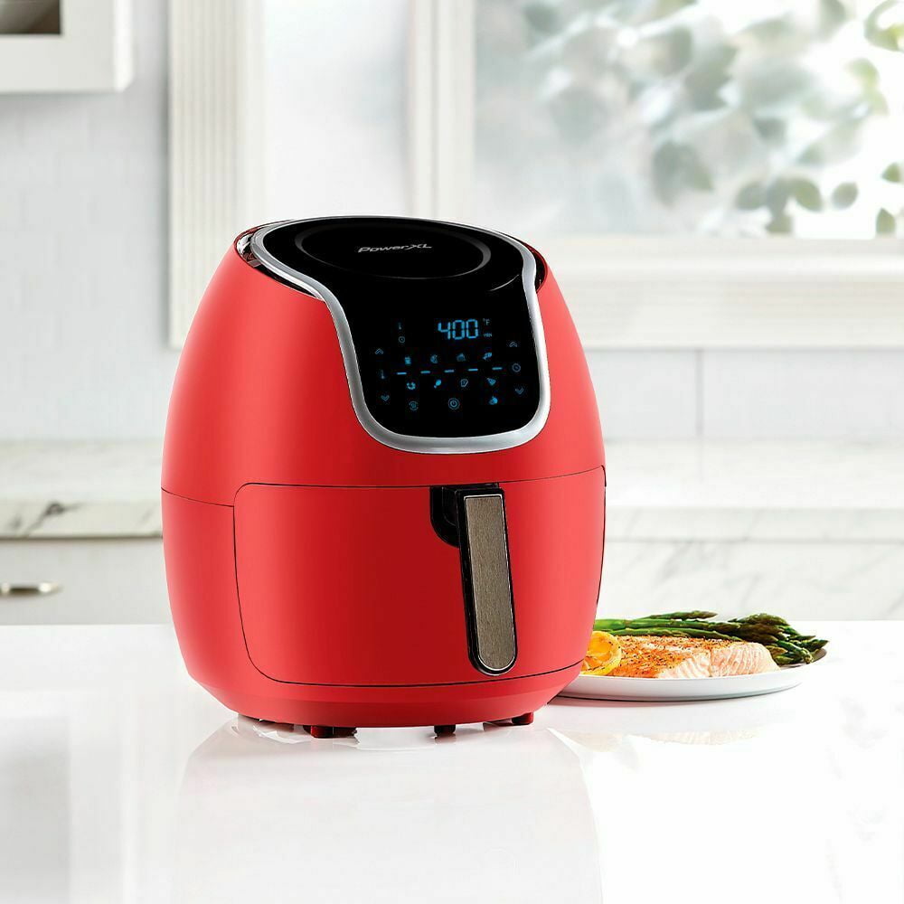 Big Boss Oil-less Air Fryer, 16 Quart, 1300W, Easy Operation with Built in  Timer, Dishwasher Safe, Includes 50+ Recipe Book - Red 