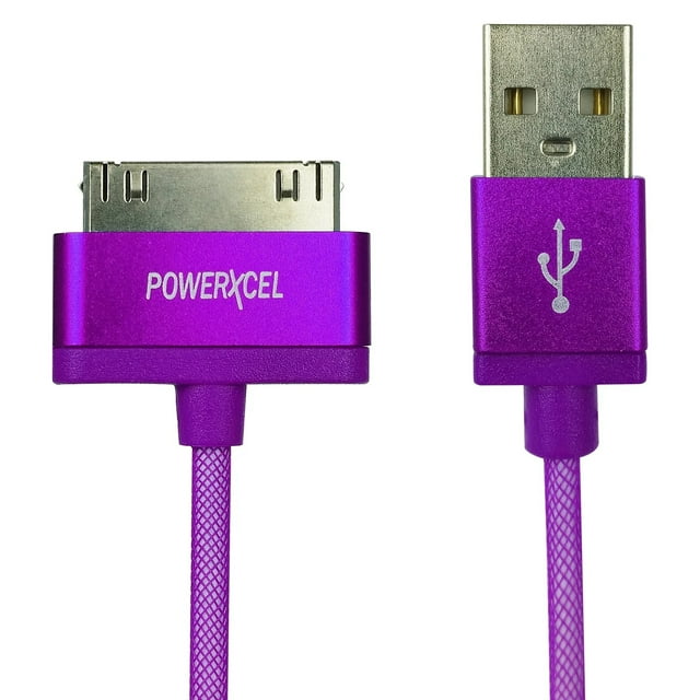 PowerXcel Durable 30 Pin to USB Sync Charge Cable, Purple CVS