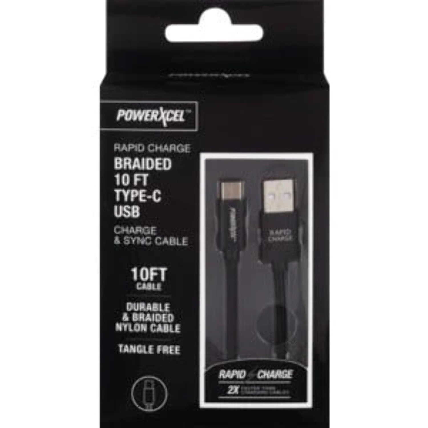 PowerXcel Rapid Charge Braided TypeC USB Charge