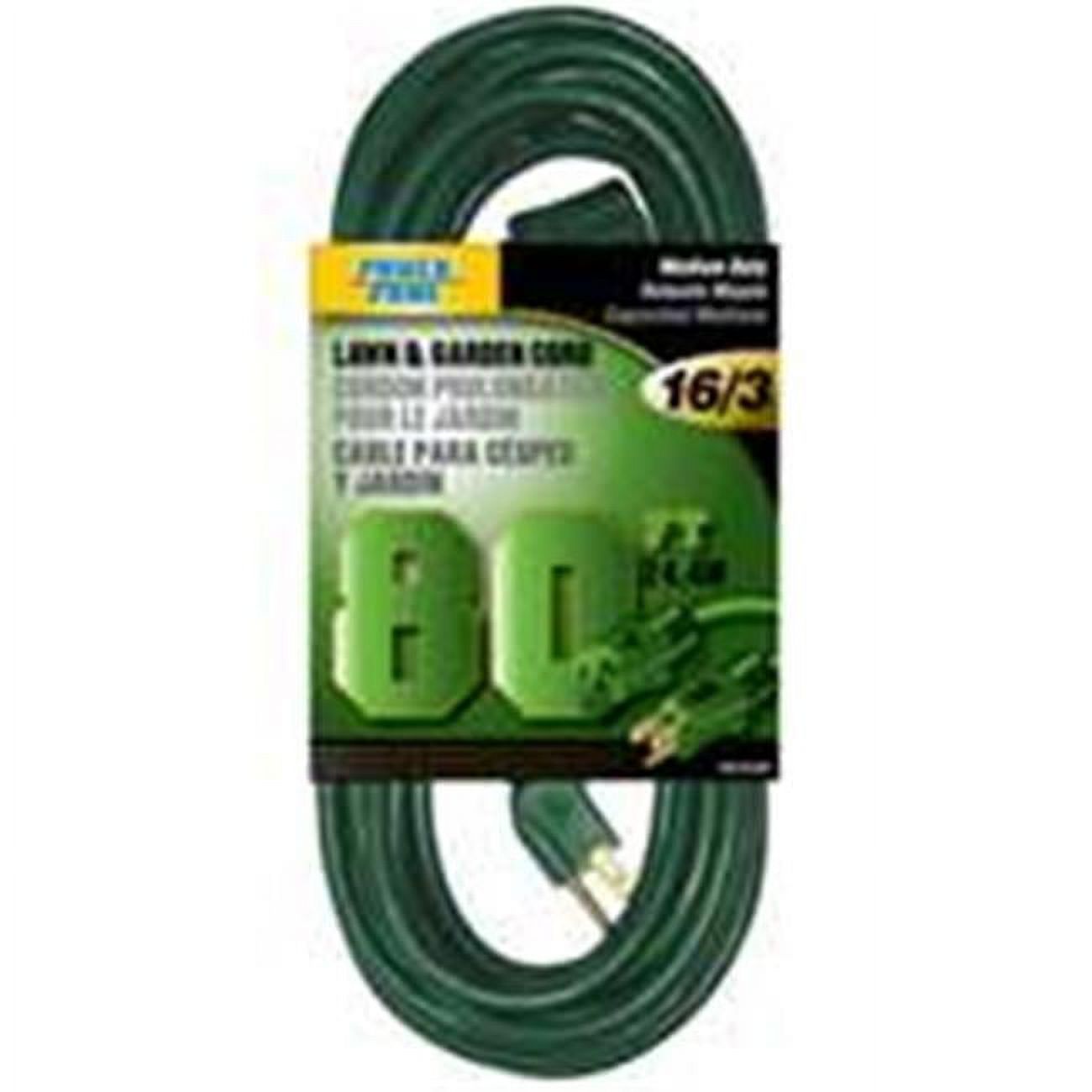 PowerZone Extension Cord, 16 AWG Cable, 80 ft L, 10 A, 125 V, Green - image 1 of 2