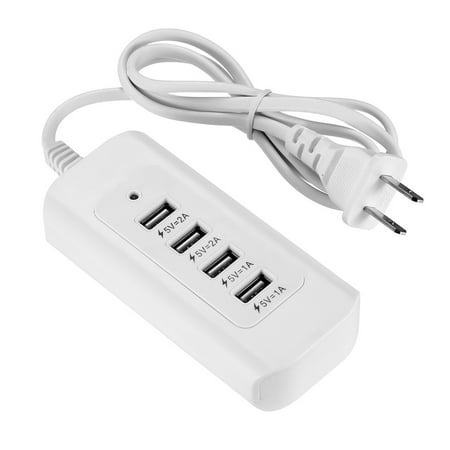 Poweradd 4 Multi-Port Power USB Hub Wall Charger Fast Charging Station for Desktop Cellphone