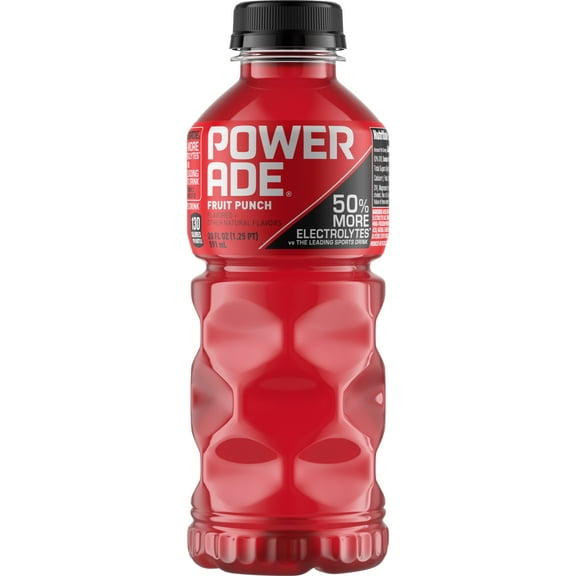 POWERADE Fruit Punch Electrolyte Sports Drink, 20 fl oz Bottle