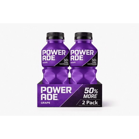 Powerade Grape Sports Drink, Electrolyte Hydration Beverage, 2 Pack Bottles
