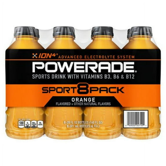 Powerade Orange Sports Drink 20 oz Plastic Bottles - Pack of 24