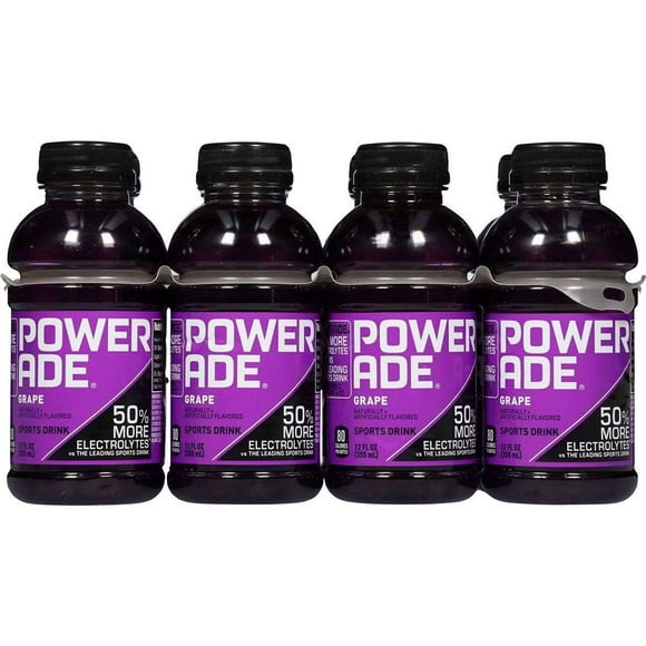 Powerade Sports Drink 12 oz Bottles - Grape 8 pk