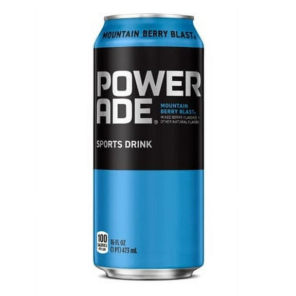 Powerade Sports Drink, Mountain Berry Blast, 16 Oz Can (Pack of 12)