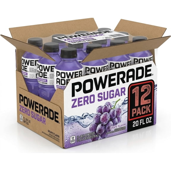 Powerade Sports Drink Zero Grape 12 Pk 20 oz