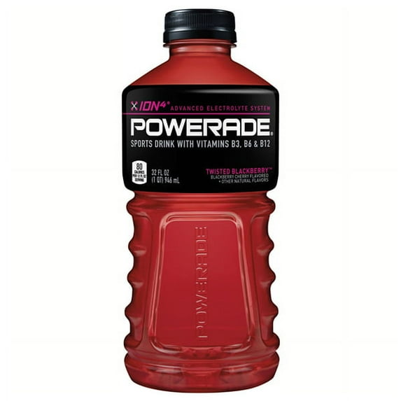 Powerade Twisted Blackberry Sports Drink 32 oz Plastic Bottles - Pack of 15