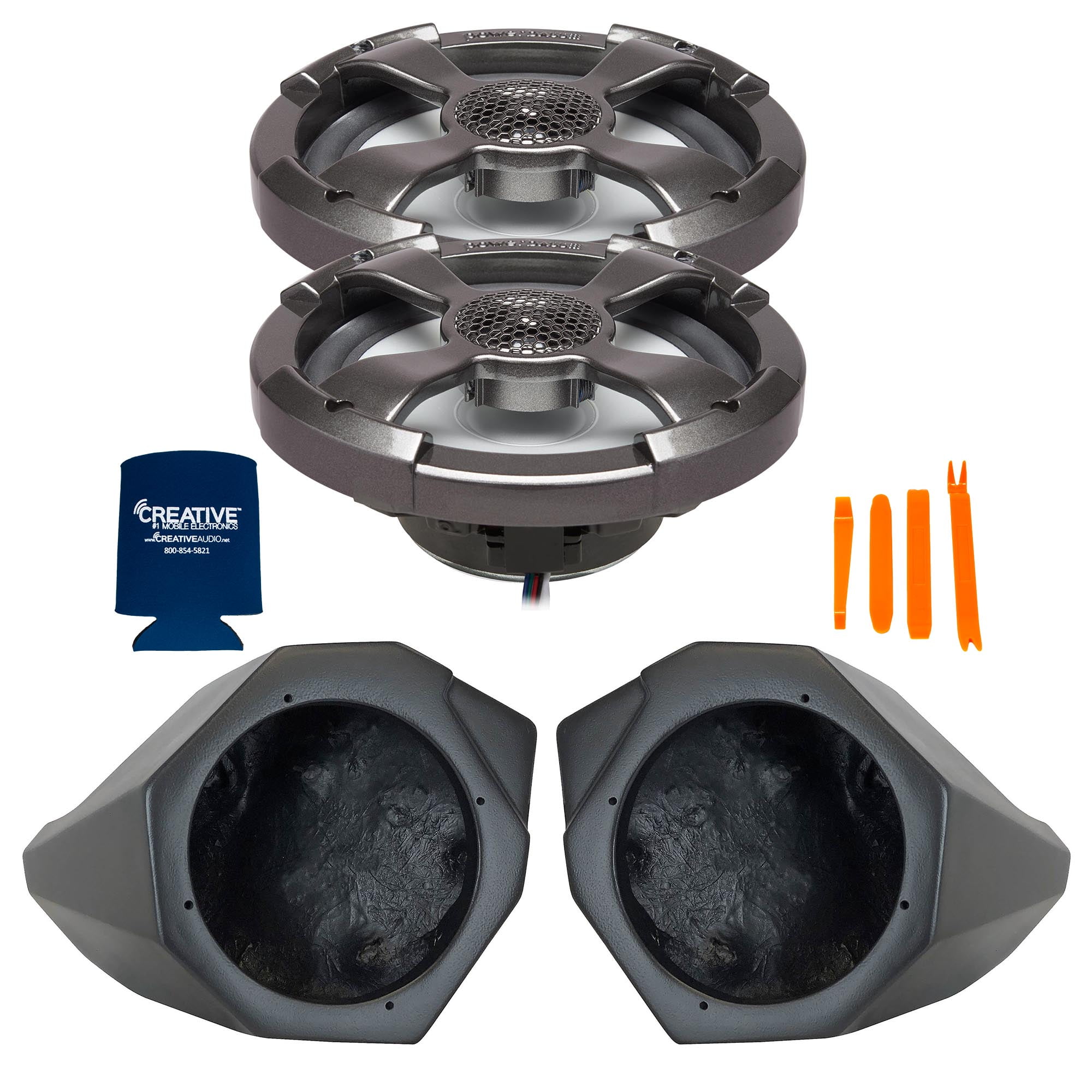 Powerbass 6.5" RGB Shallow Coaxial with Kick Panel Speaker Pods