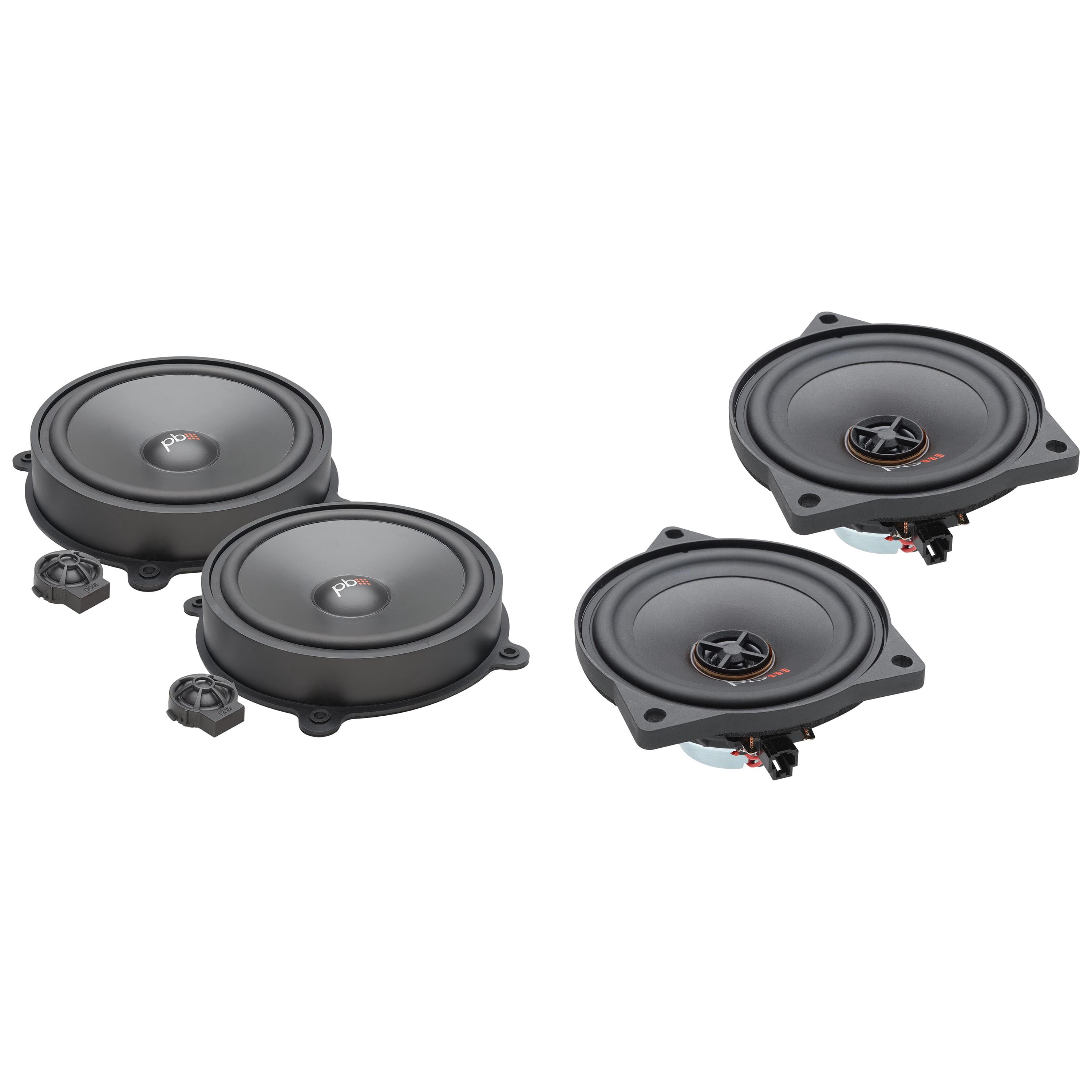 Powerbass Speaker Upgrade Kit Compatible with 2018–2024 Tesla Model 3 with no Center Channel – Front Component & Rear Door Coaxial Speakers – Direct Fit OEM Replacement Audio System