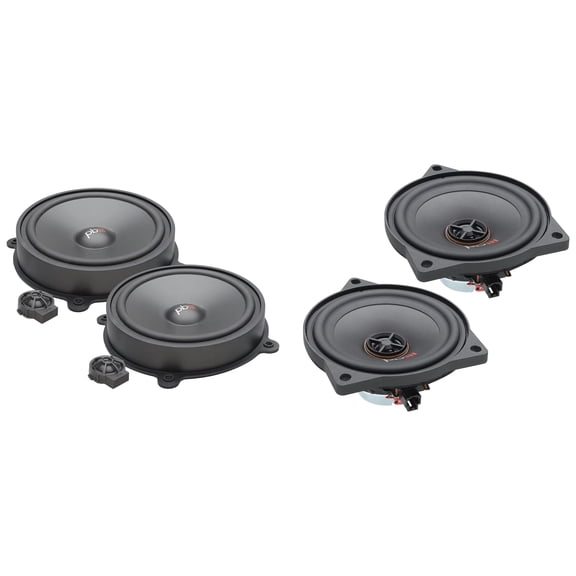 Powerbass Speaker Upgrade Kit Compatible with 20182024 Tesla Model 3 with no Center Channel Front Component & Rear Door Coaxial Speakers Direct Fit OEM Replacement Audio System