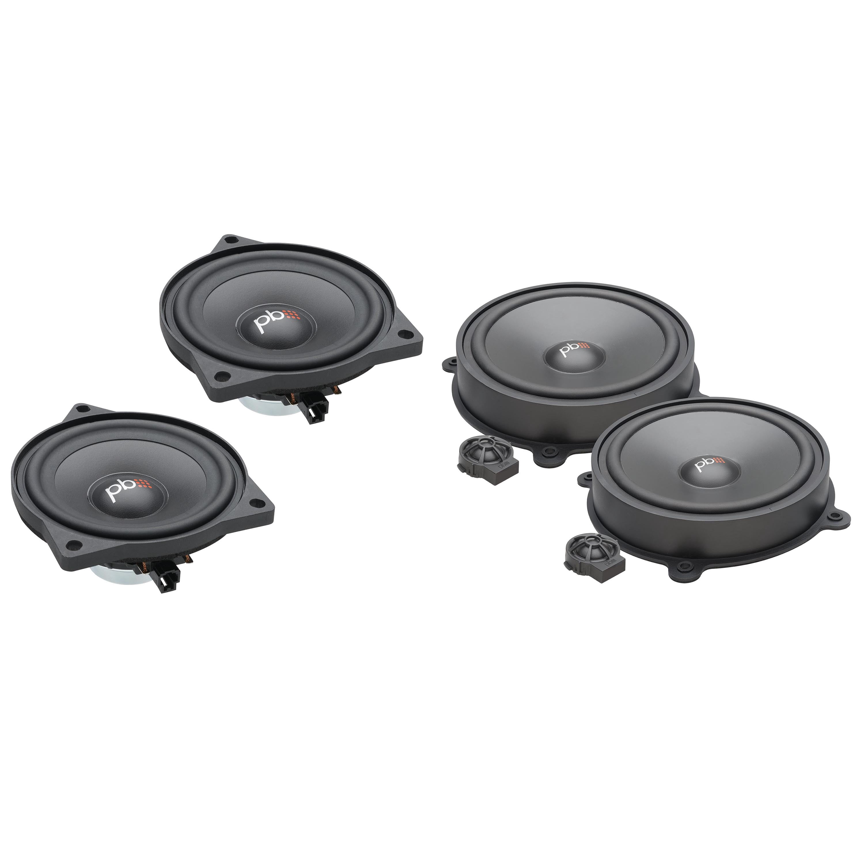 Powerbass Speaker Upgrade Kit Compatible with 2020 - 2025 Tesla Model Y with no Center Channel – Front & Rear Door Component Speakers – Direct Fit OEM Replacement Audio System