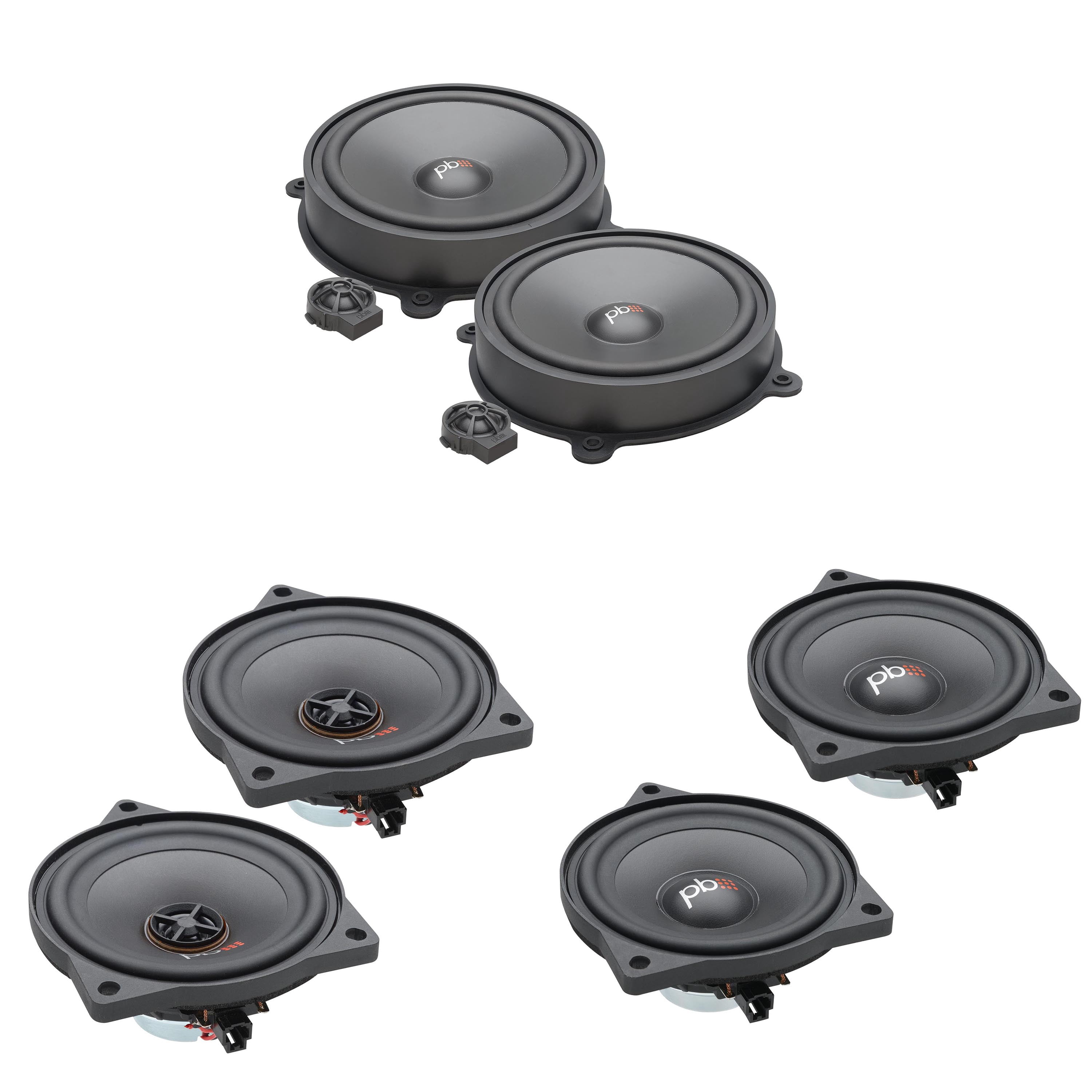 Powerbass Speaker Upgrade Kit Compatible with 2020 - 2025 Tesla Model Y – Dash, Front Door Components & Rear Door Coaxial Speakers – Direct Fit OEM Replacement Audio System