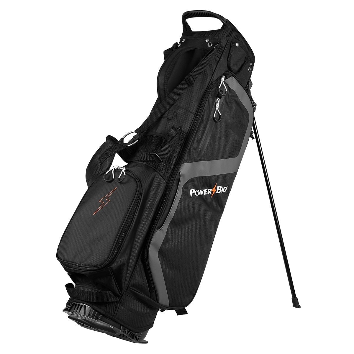 PowerBilt Golf Dunes 4.5 Lightweight Dual Strap Stand Bag, Black/Gray -