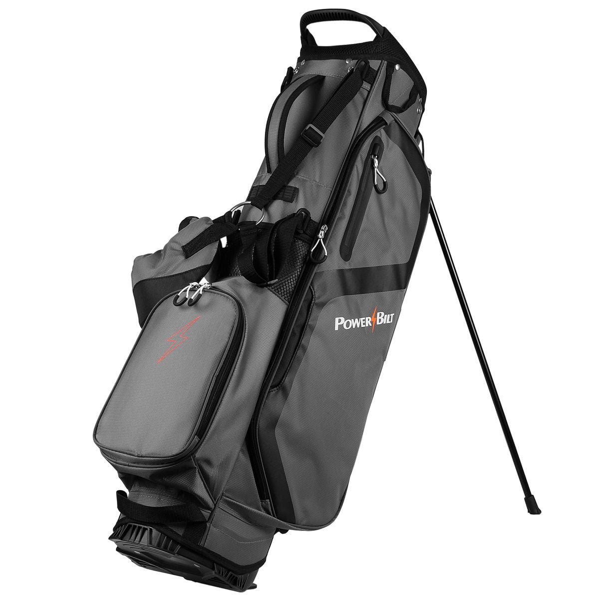 PowerBilt Golf Dunes 4.5 Lightweight Dual Strap Stand Bag, Gray/Black -
