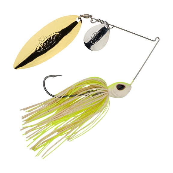 Berkley Power Blade Standard, Spinnerbaits, White Chartreuse/Silver + Gold (1 Count)
