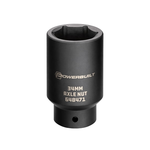 Powerbuilt 1/2" Drive x 34mm Axle Nut Socket - 648471