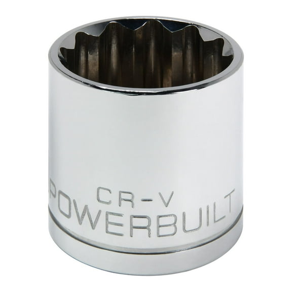 Powerbuilt 1/2 Inch Drive x 1-1/4 Inch 12 Point Shallow Socket - 642011