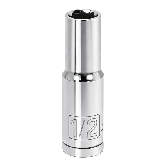 Powerbuilt 1/2 Inch Drive x 1/2 Inch 6 Point Deep Socket - 642344