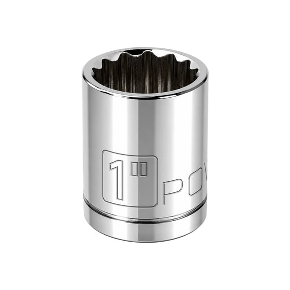 Powerbuilt 1/2 Inch Drive x 1 Inch 12 Point Shallow Socket - 642007