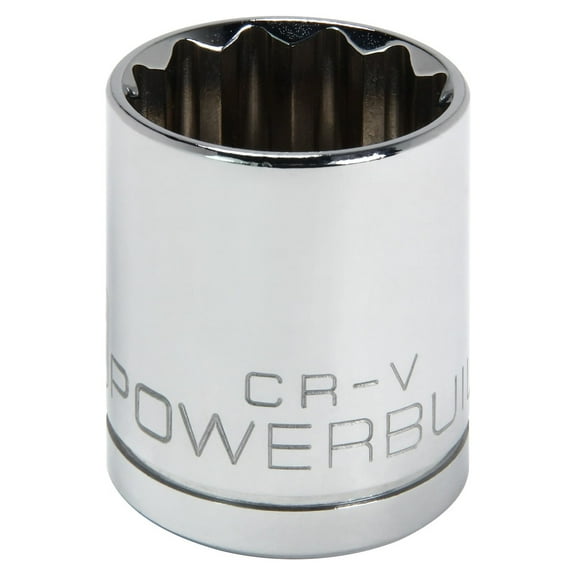 Powerbuilt 1/2 Inch Drive x 1 Inch 12 Point Shallow Socket - 642007