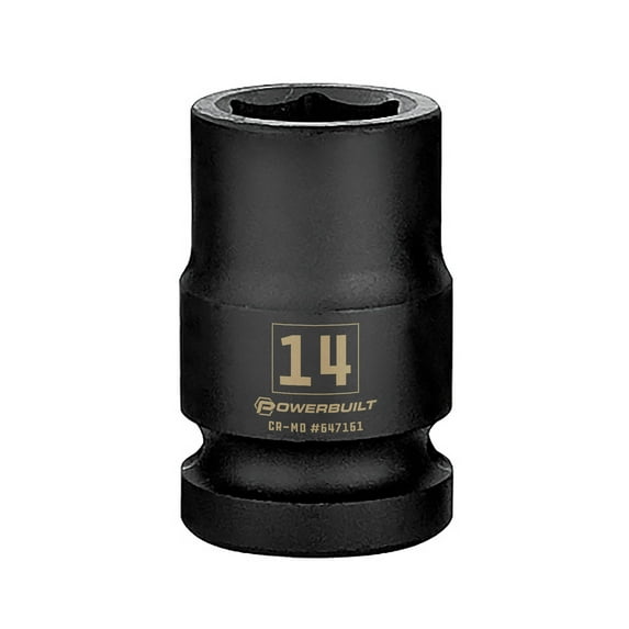 Powerbuilt 1/2 Inch Drive x 14 MM 6 Point Impact Socket - 647161