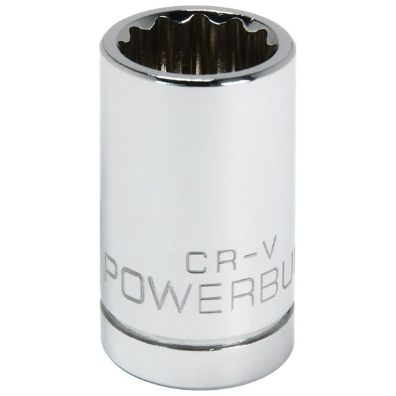 Powerbuilt 1/2 Inch Drive x 15 MM 12 Point Shallow Socket - 642013