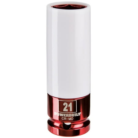 Powerbuilt 1/2 Inch Drive x 21 MM Thin Wall Color Lug Nut Socket - 941041