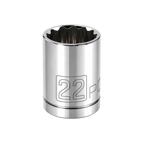 Powerbuilt 1/2 Inch Drive x 22 MM 12 Point Shallow Socket - 642020