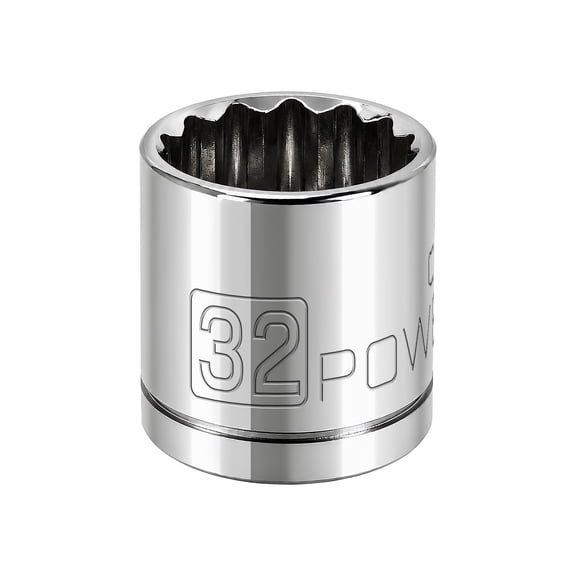Powerbuilt 1/2 Inch Drive x 32 MM 12 Point Shallow Socket - 642025