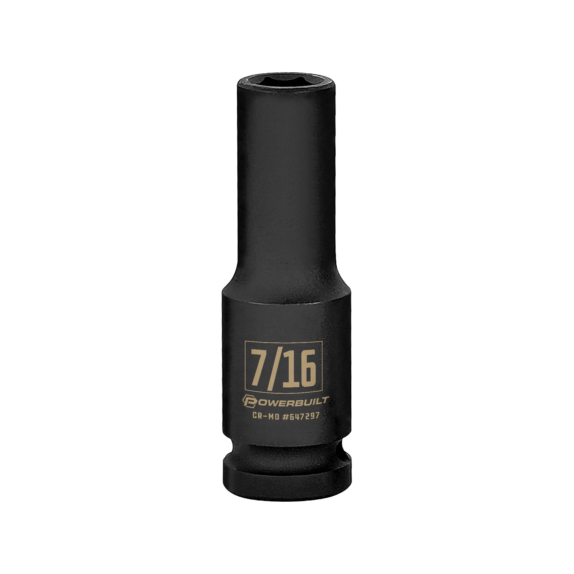 Gray Tools 7/8" Deep Impact Socket - 1/2" Drive, 6-Point, Black Finish, Made In Canada