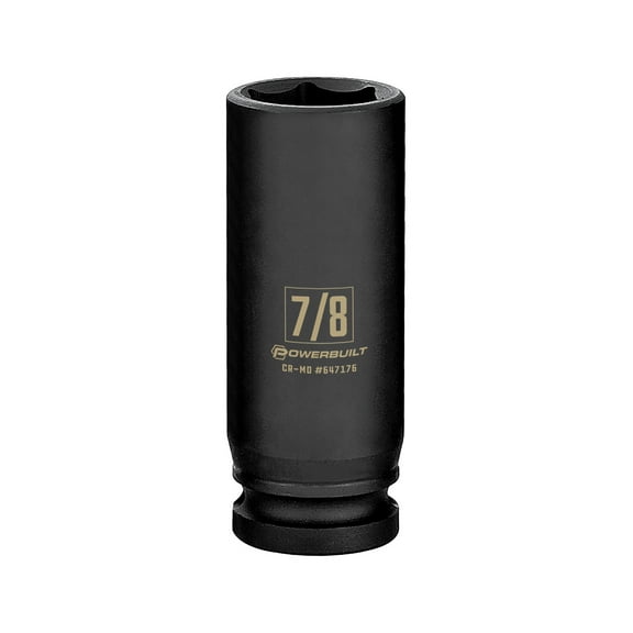 Powerbuilt 1/2 Inch Drive x 7/8 Inch 6 Point Deep Impact Socket - 647176
